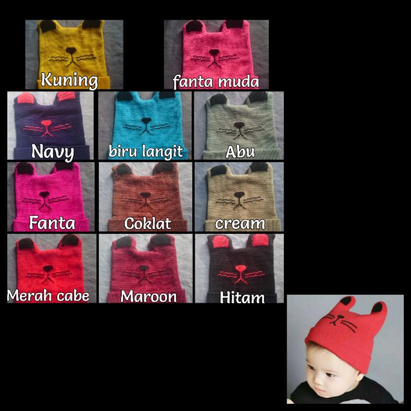 KUPLUK KUCING / KUPLUK KUCING NAMA / KUPLUK KUCING CUSTOM / KUPLUK BAYI/ TOPI KUPLUK