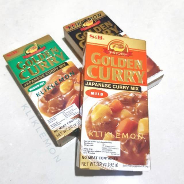 

Golden Curry S&B 92gr HOT MILD MEDIUM Saus Kari Jepang Japanese Curry Bumbu Kari Ala Import G3