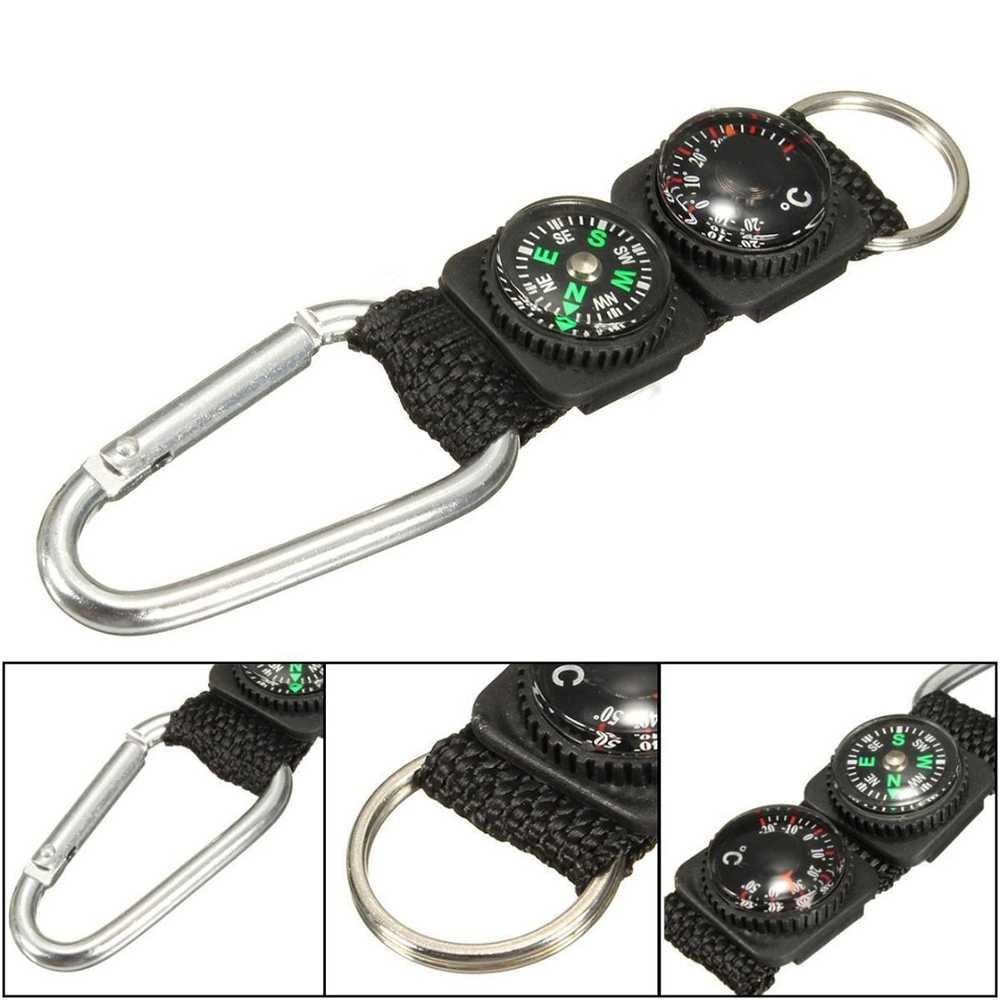 Best Seller ! Mayitr Gantungan Kunci 3 in 1 Kompas Termometer Carabiner Key Ring