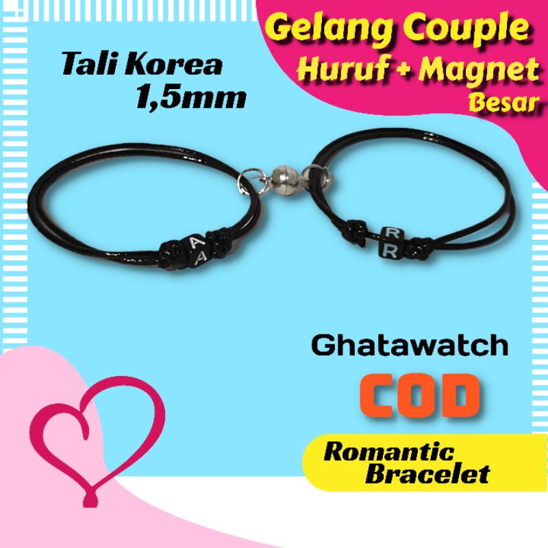 Gelang Couple magnet tali hitam
