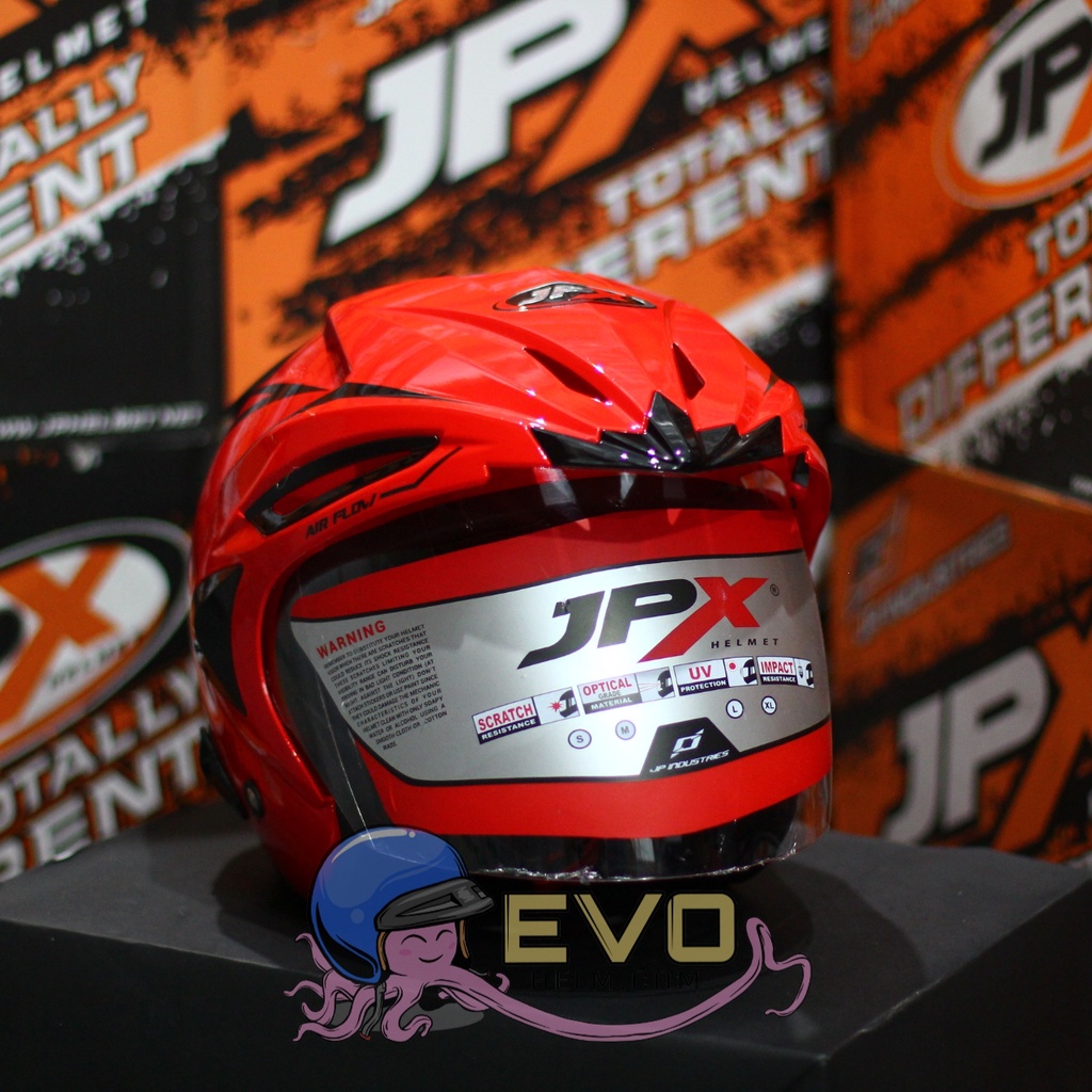 HELM JPX HALFFACE_JPX SUPREME - FIRE RED / BLACK ( ONGKIR 2KG) JPX HALFFACE JPX SUPREME