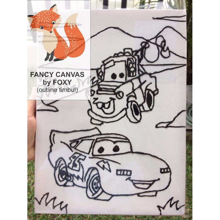 

TERBARU! KANVAS LUKIS ANAK OUTLINE TIMBUL GAMBAR - CARS 95 MCQUEEN MATER PERALATAN MELUKIS ANAK