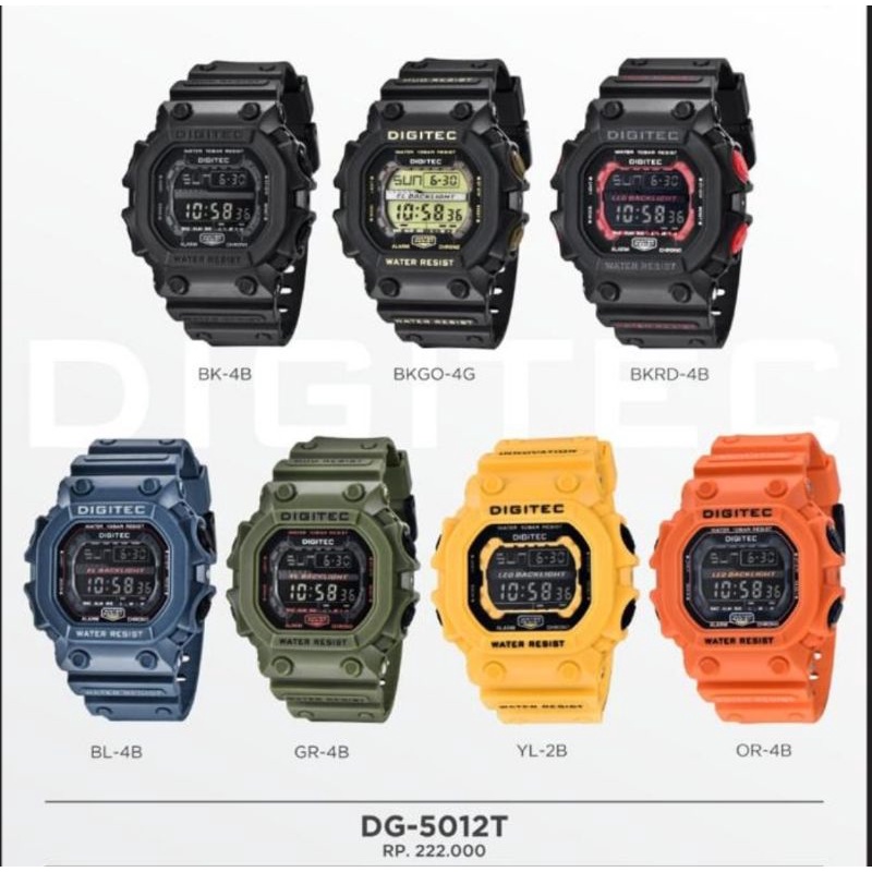 Jam Tangan Pria Merk DIGITEC DG-2011T/ DG2012T Digital Original Free Box