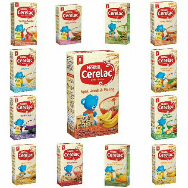 Nestle Cerelac Bubur Sereal Bayi Ayam Bawang,Bananalicius, Beras Merah, Kacang Hijau, Risenutri, DLL