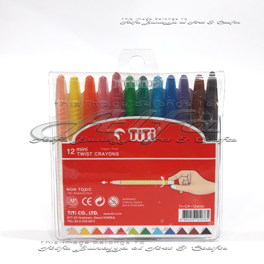 TITI Crayon Putar 12 Mini - 12 Mini Twist Crayons - Oil Pastel Krayon