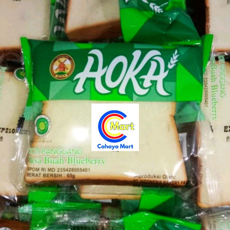 GROSIR Roti Panggang AOKA Lembut & Enak Netto 5 x 65 GR-Bluberry/Strawberry5