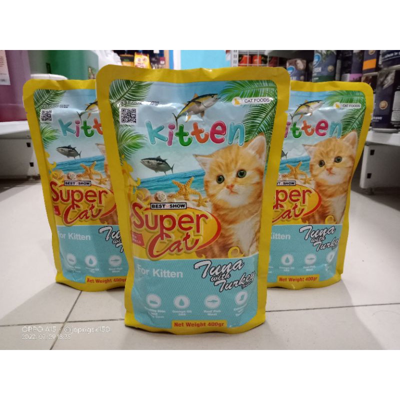 Makanan kucing Makanan Basah Sachet 400gr Tuna with turkey KITTEN