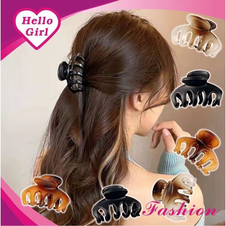 (Hello Girl)F88 Jepit Rambut Wanita Women Hair Claw Classic Doff&amp;Glossy Import