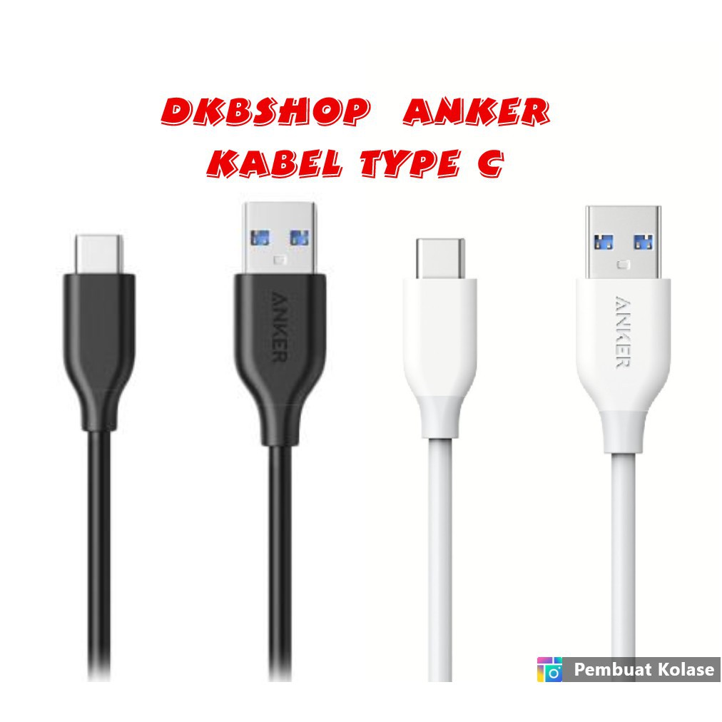 Kabel Data USB Anker Type C 90cm Charger Iphone Charger Samsung ORIGINAL NEW