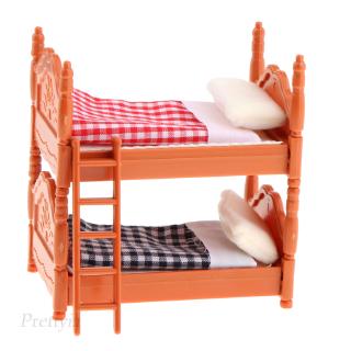 Prettyia 1 12th Kids Bunk Bed Dollhouse Miniature Furniture Bedroom Decor Accessory Shopee Indonesia