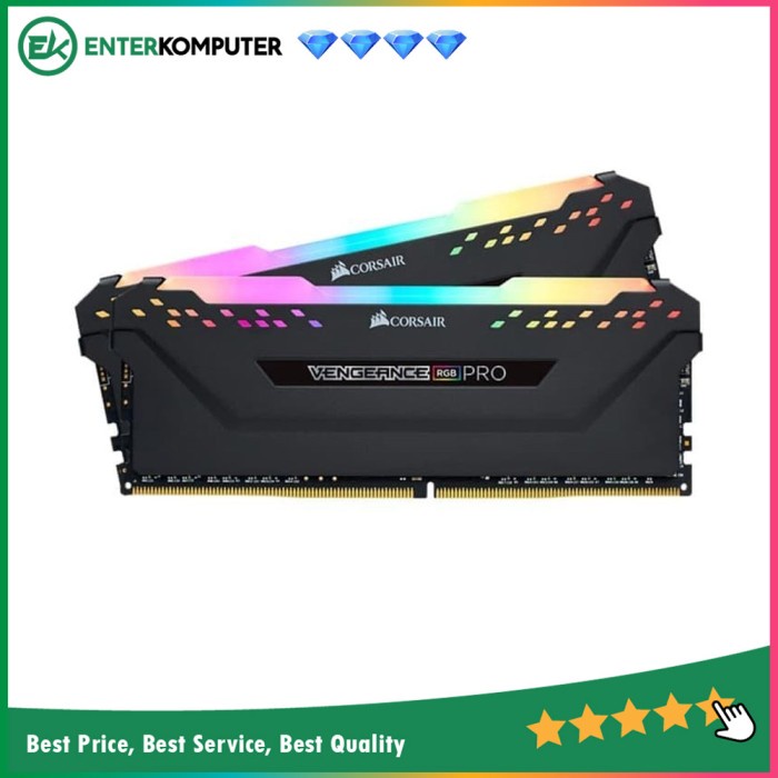 Corsair DDR4 Vengeance RGB Pro PC28800 16GB (2X8GB) - CMW16GX4M2D3600C18 - Black Heat-Spreader