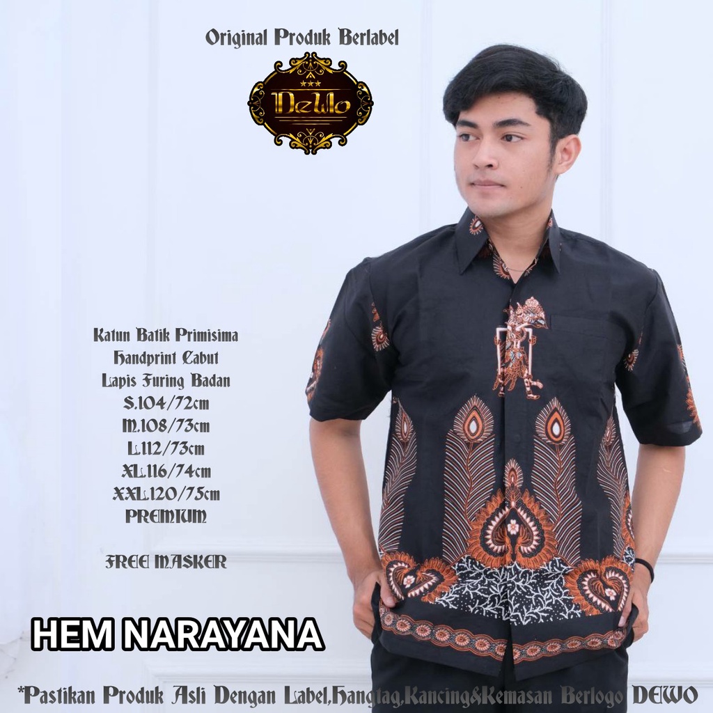 NARAYANA DEWO BATIKSOLOAMANAH KEMEJA BAJU BATIK PRIA SOLO LENGAN PENDEK PANJANG LAPIS FURING ATASAN BATIK PREMIUM MODERN KATUN HALUS SANATA PUTIH AMARTYA PARANG GARUDHA HEMKO AGATA KERISPARIH WISANGGENI MODHANG WISANGGENI MOCCA GENDEWA DEWO SEKARJAGAD KLA