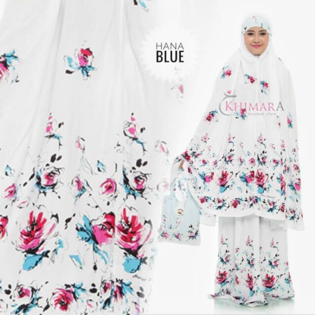 Mukena HANA / mukena basic putih / mukena rayon super / mukena adem / mukena motif printing