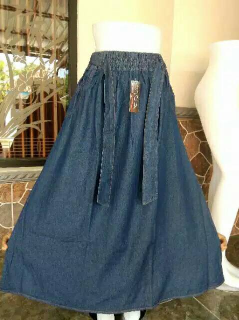 Rok Jeans / Rok Vita Jumbo Panjang (BB 50-80 Kg / All Size Dewasa)