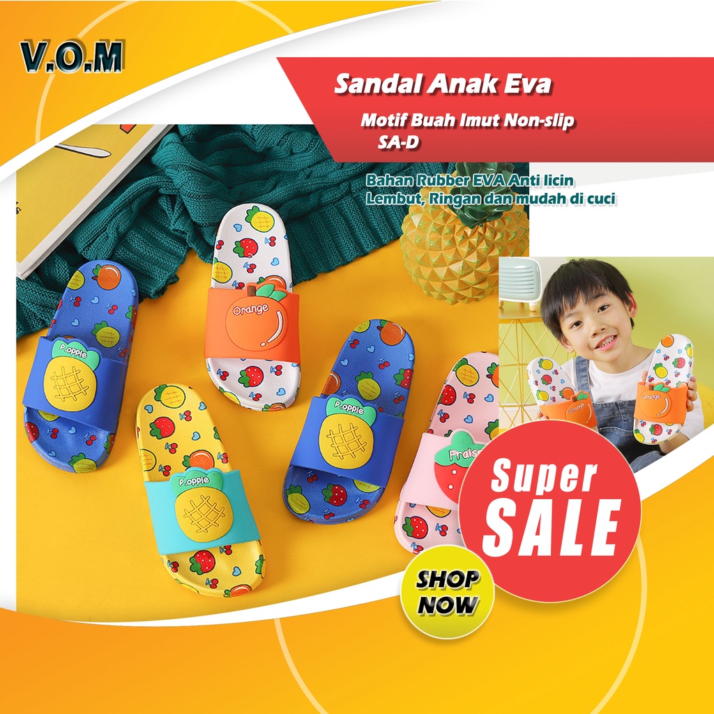 SA-D Sendal / Sandal Anak Eva Lembut Motif Buah Imut Non-slip 0791