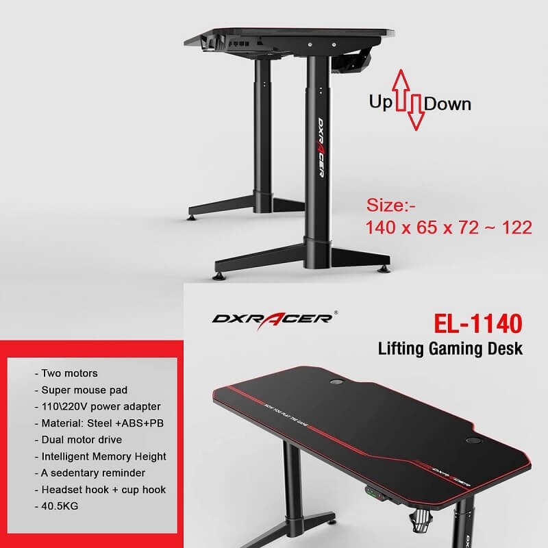 DXRacer EL-1140 - TG-LT006-N-1-140cm Lifting - Gaming Desk