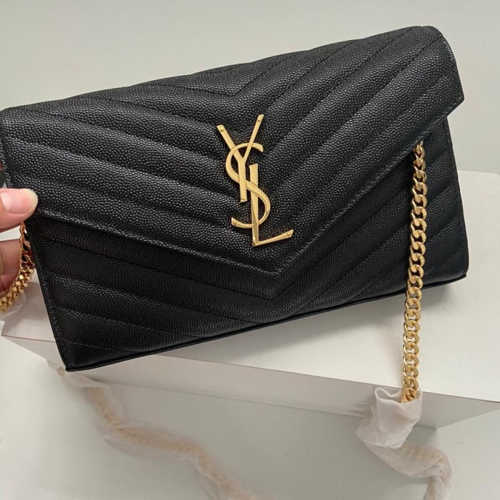 YSL Monogram WOC Bag in Black GHW SHW