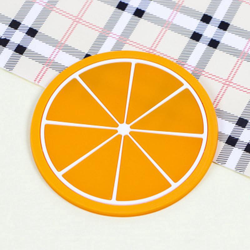 Cup Mat Pad Coaster Fruit Shape Silicone Cup Pad Slip Insulation Pad