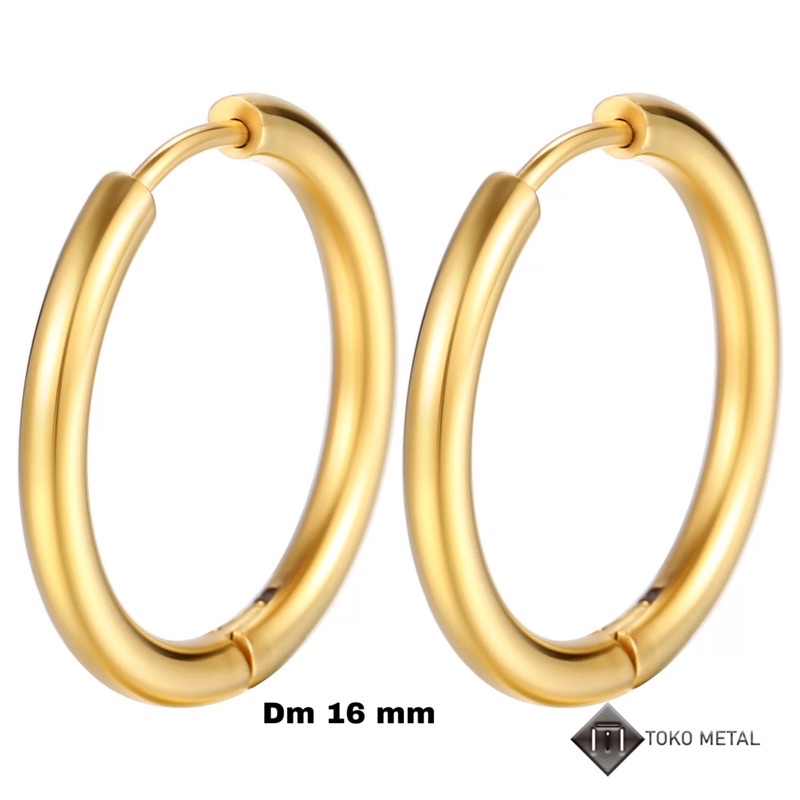 Anting Hoop 100% Titanium Pria Dan Wanita 10mm, 12mm &amp; 14mm[ Toko Metal ]