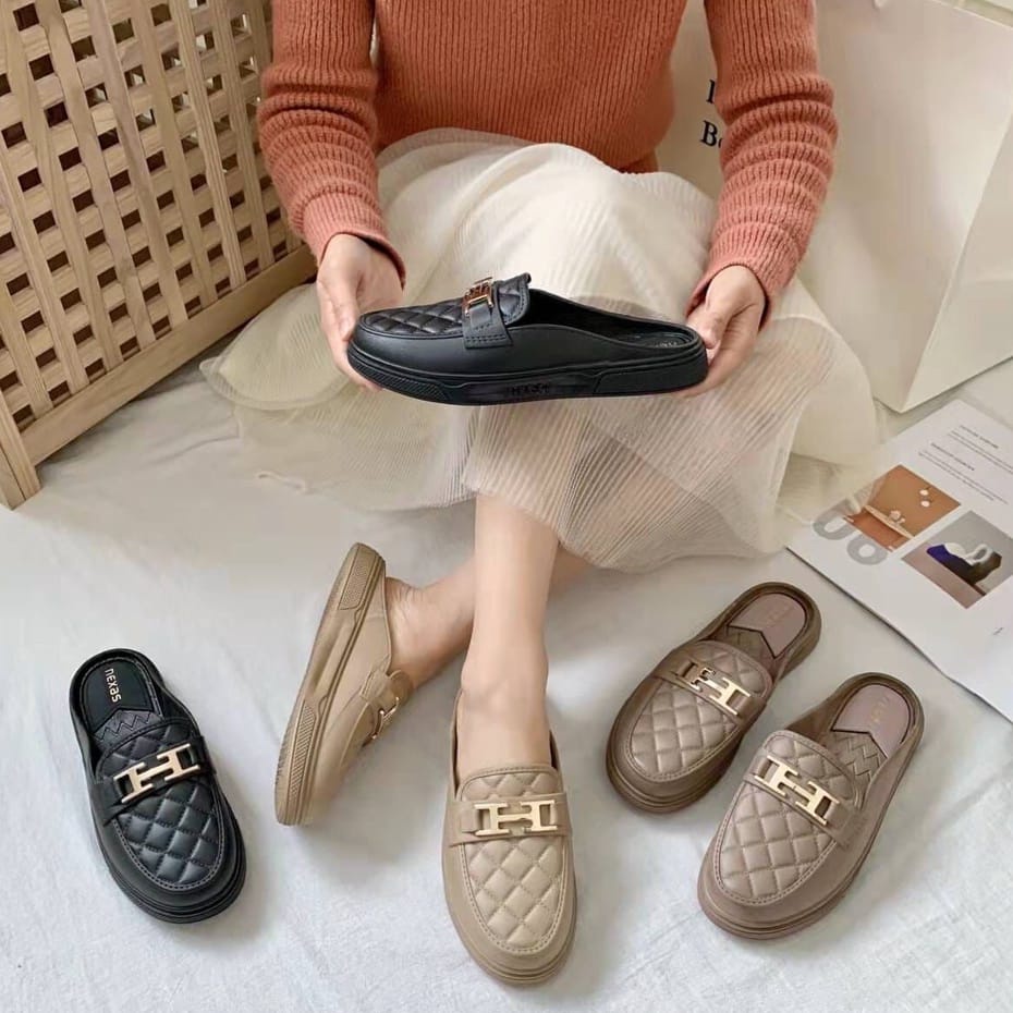 Sandal Jelly Selop Karet LULA Hiasan Sandal Import New