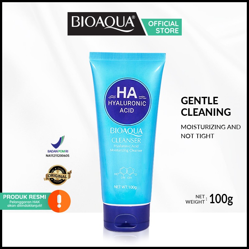 ✨ AKU MURAH ✨ Bioaqua HYALURONIC ACID MOISTURIZING CLEANSER 100g