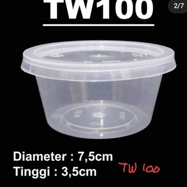 Kotak Makan Plastik / Thinwall / Food Container - Bulat 100ml