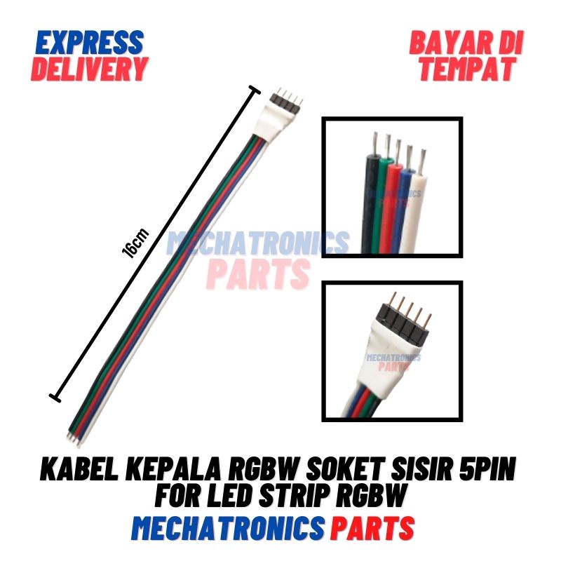 [DEV-9265] KABEL KEPALA RGBW SOKET SISIR 5PIN FOR LED STRIP RGBW