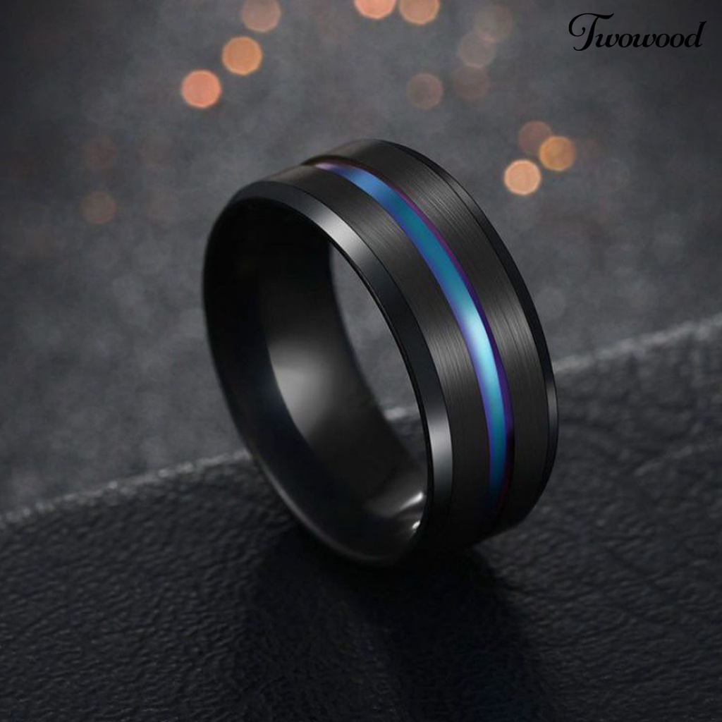 Cincin Jari Warna Ganda Ukuran 8MM Untuk Unisex