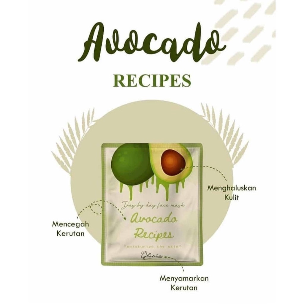 [TERMURAH SESHOPEE!] KEMASAN BARU MASKER WAJAH ORGANIK BY LEA GLORIA 20GR ORGANIC MASK 20 GR GRAM-AVOCADO RECIPES 🥑