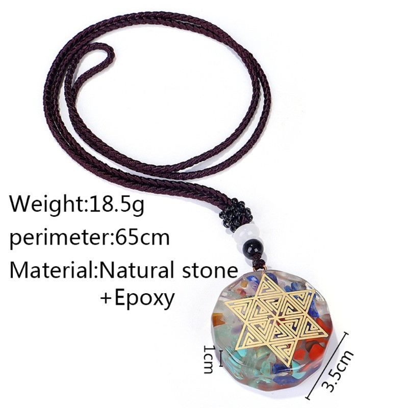 Moonlight&quot; Orgonite Energy Pendant 7 Chakras Reiki Healing EMF Protection Pendant Necklace