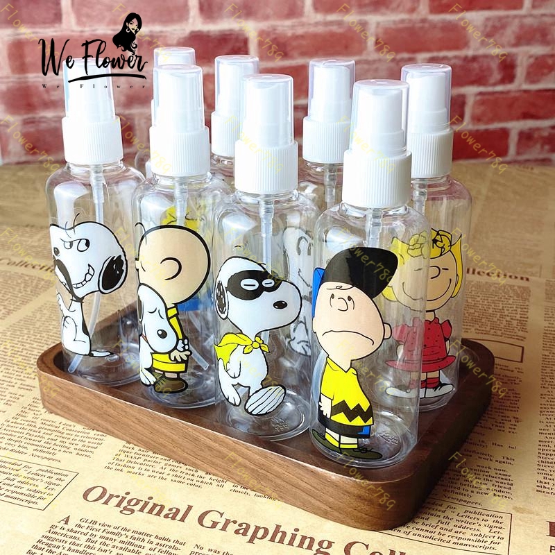 (We) Botol Kosong Bahan Plastik Desain Snoopy Kartun Kapasitas 100ml Portabel Untuk Kosmetik/Makeup