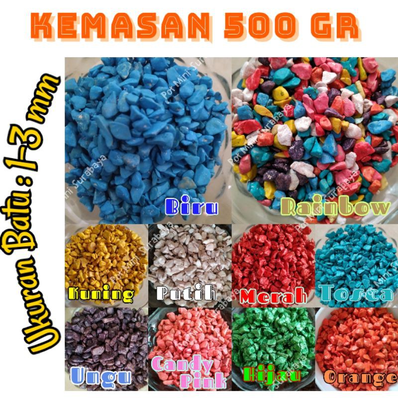 [500gr] BATU HIAS WARNA / BATU WARNA AQUARIUM / BATU WARNA TAMAN UNTUK