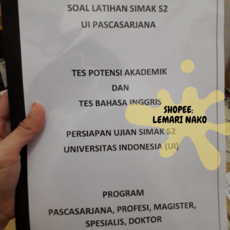 Soal Latihan Simak S2 Ui Pascasarjana Universitas Indonesia Tpa B