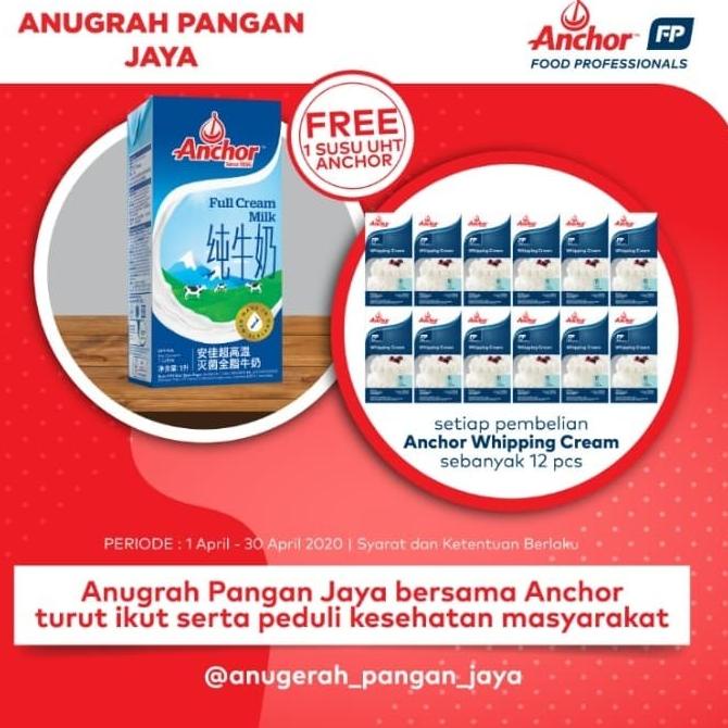 

(BISA COD) anchor whipping cream 1 karton 12 pcs TERBATAS Kode 440