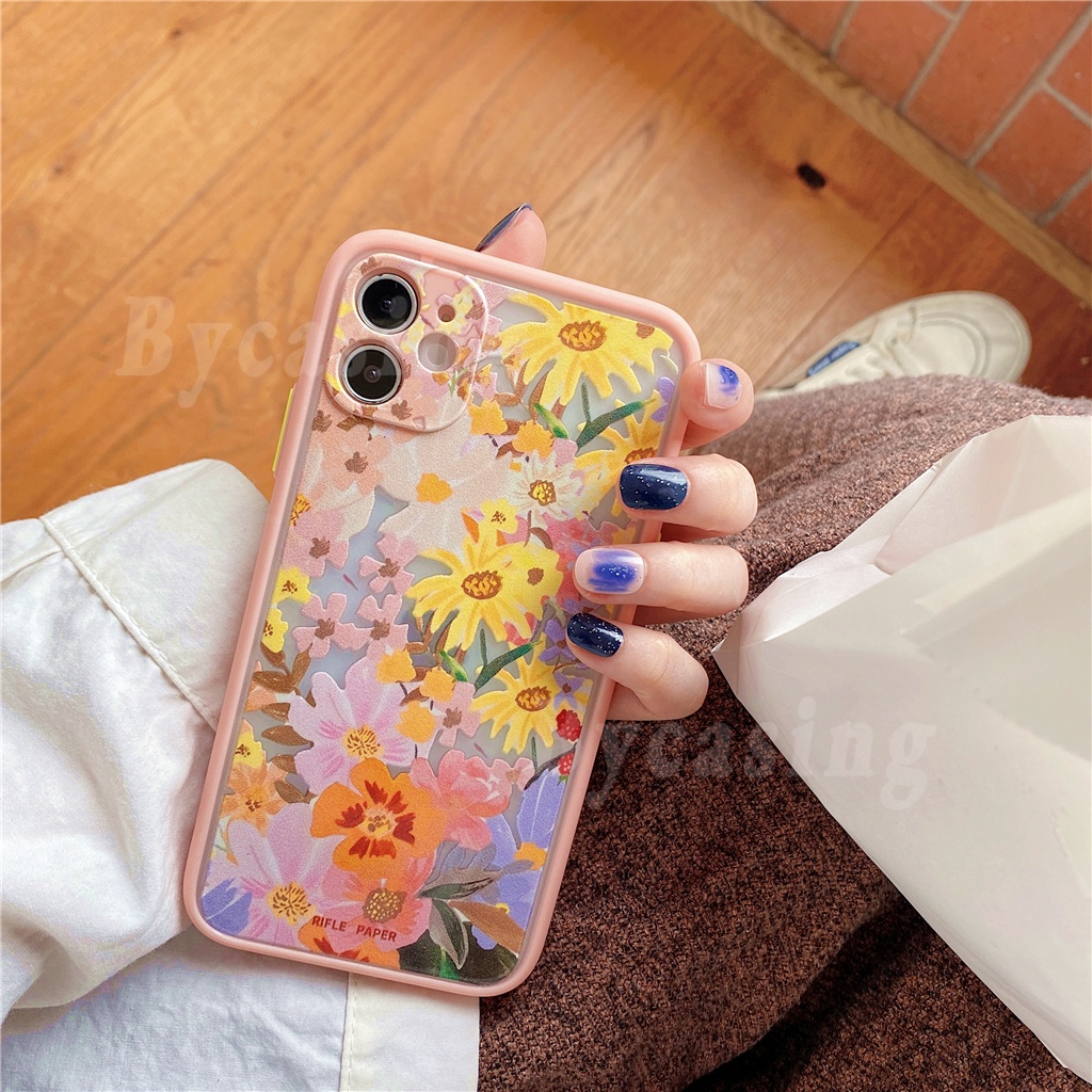 Fashion Case for iPhone 13 Pro Max iPhone 12 iPhone 11 Pro iPhone XR iPhone 6 6S iPhone 7 8 Plus iPhone XS Beatiful Garden Party Flower Embossed Rifles Paper Camera Protective Phone Cover Rixuan