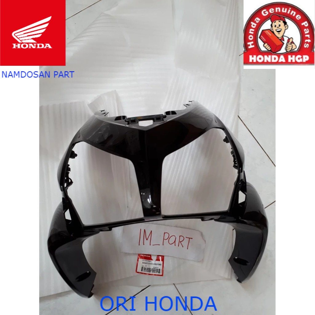 Ahm 64301-KVB-930FMB Cover Tebeng Lampu Depan Tameng Dasi Panel Besar Vario 110 Lama Karbu Hitam