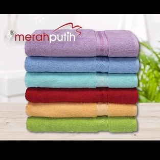 Handuk Merah Putih / Handuk Dewasa / Handuk 70x135 / Handuk Warna