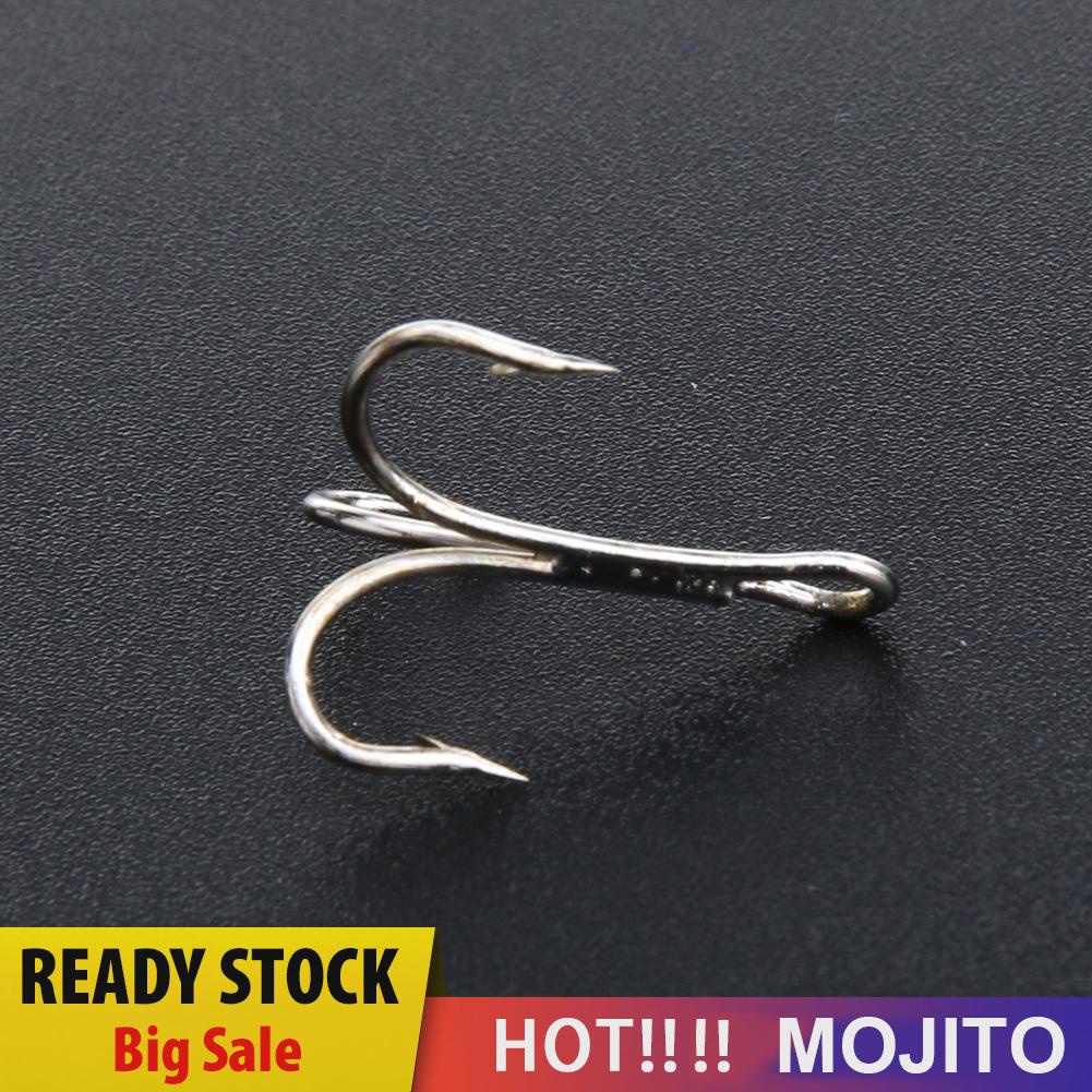 MOJITO 50pcs Barbed Crank Sharp Fishing Hooks Tackles with 3 Anchors