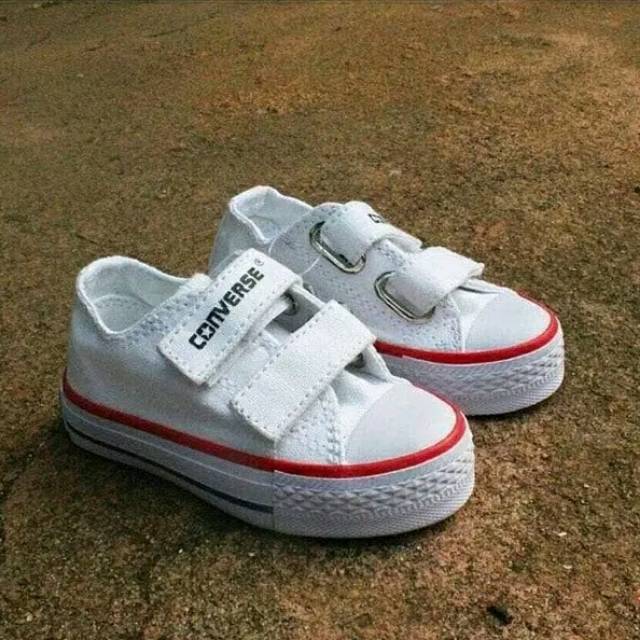  Sepatu  Anak Converse  All Star Perekat Velcro  Kids Putih 