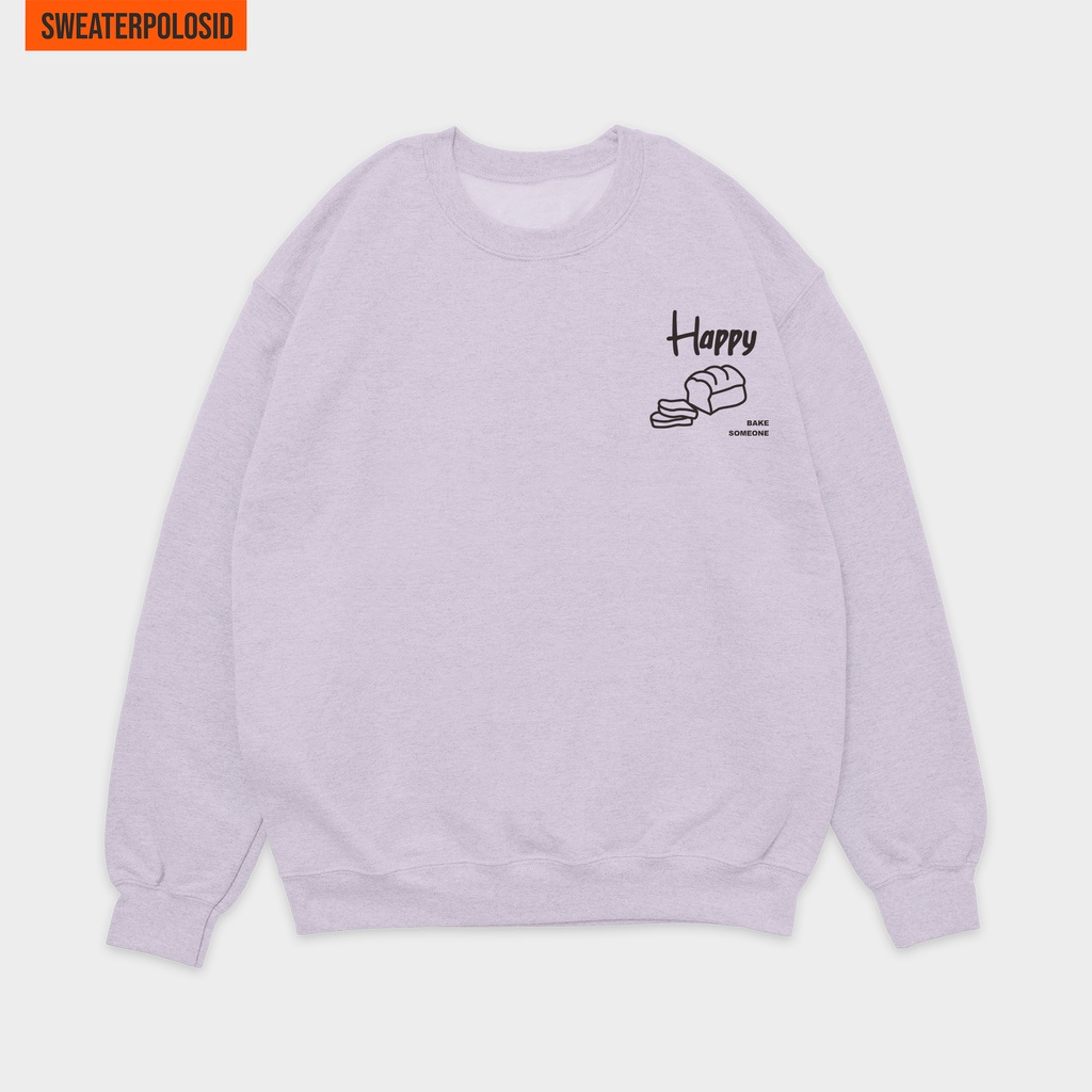 SWEATERPOLOSID Basic Sweater Happy Bake Someone (Bordir Dada Kiri) M - XXL (Pria & Wanita)-LAVENDER