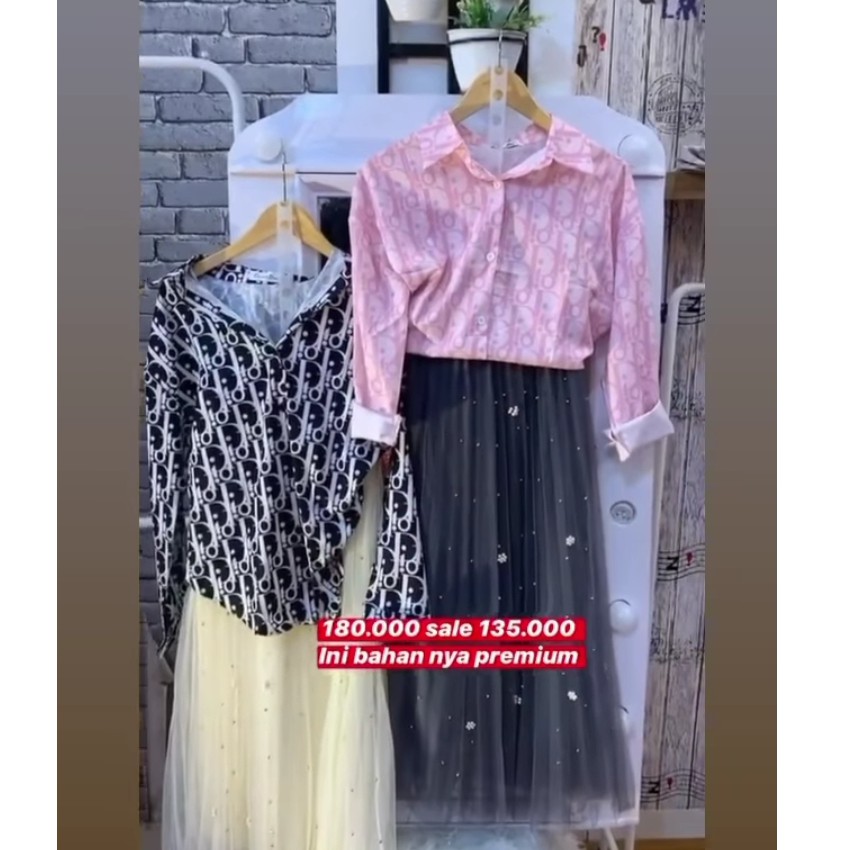 Kemeja de poule atasan fashion  wanita  import bangkok  