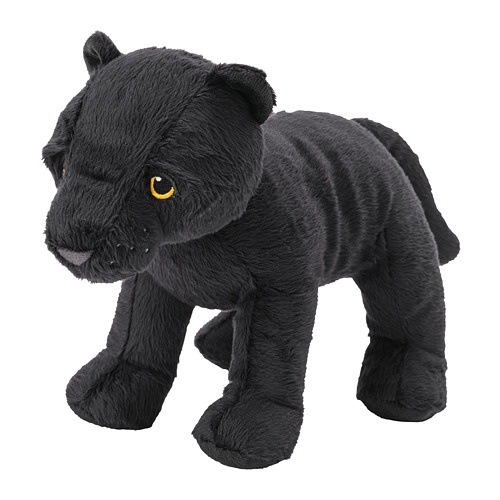 Mjukhet Boneka / mainan , bayi macan kumbang warna hitam, 28 cm