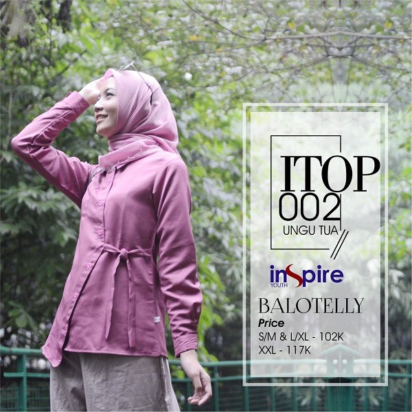 INSPIRE TOP ITOP 02 KATUN BALOTELLI FASHION MUSLIMAH BLOUSE REMAJA BAJU KULIAH ATASAN SMA SEKOLAH