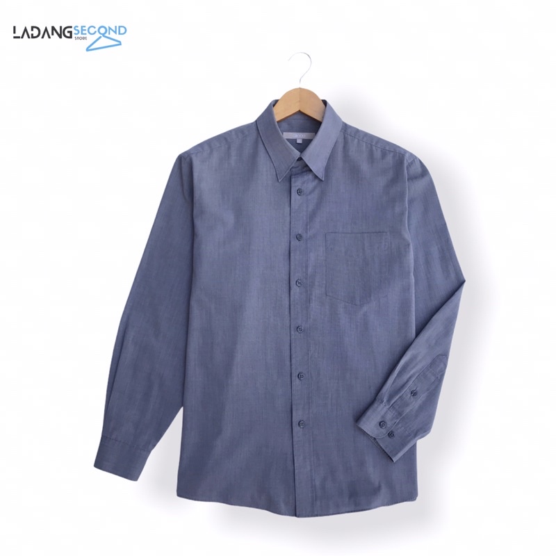 G2000 Original Kemeja Pria Lengan Panjang Grey Second Branded Thrift