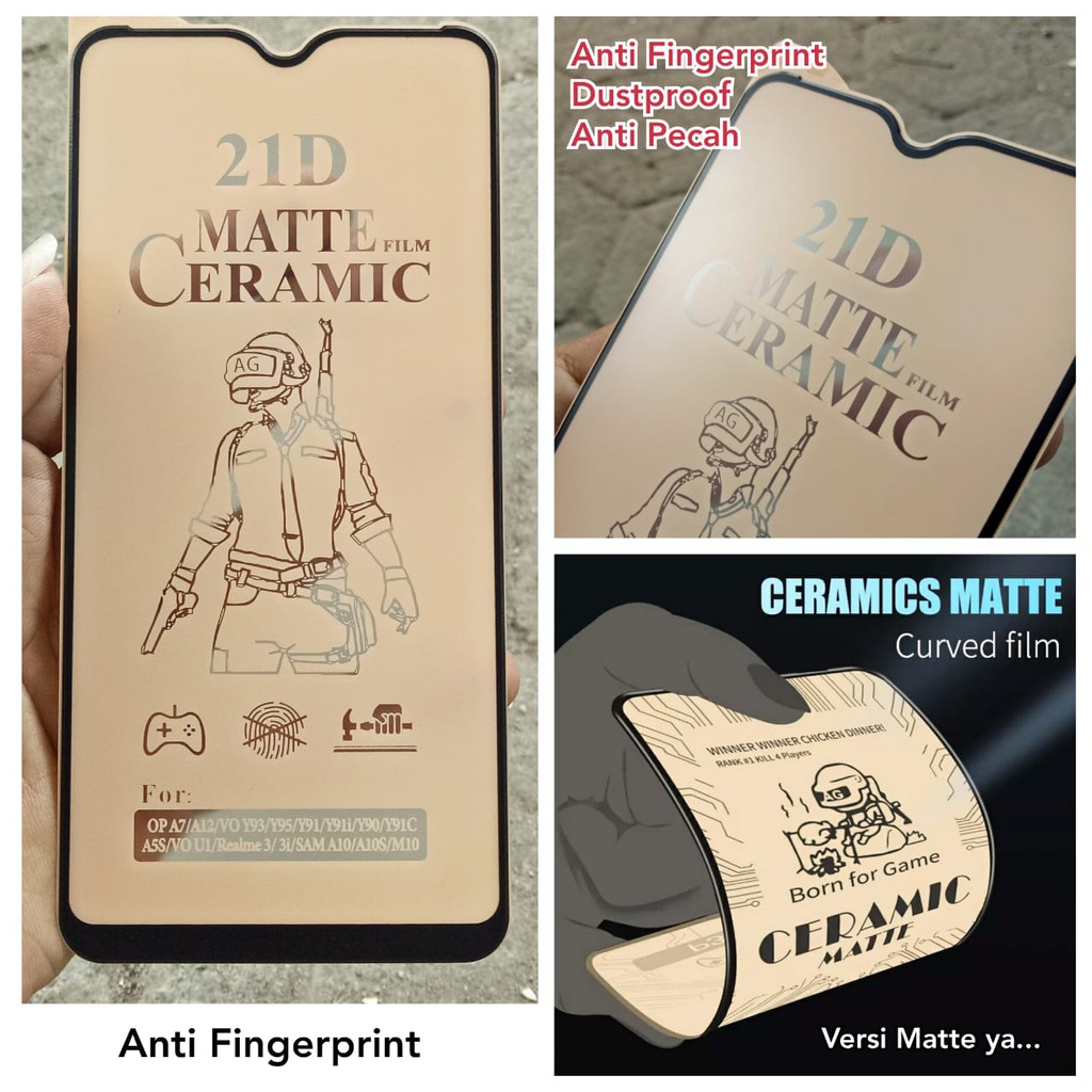 Tempered Glass Ceramics Matte Oppo A12 A5s A7 A11k Soft Film Anti Shock Broken Fingerprint