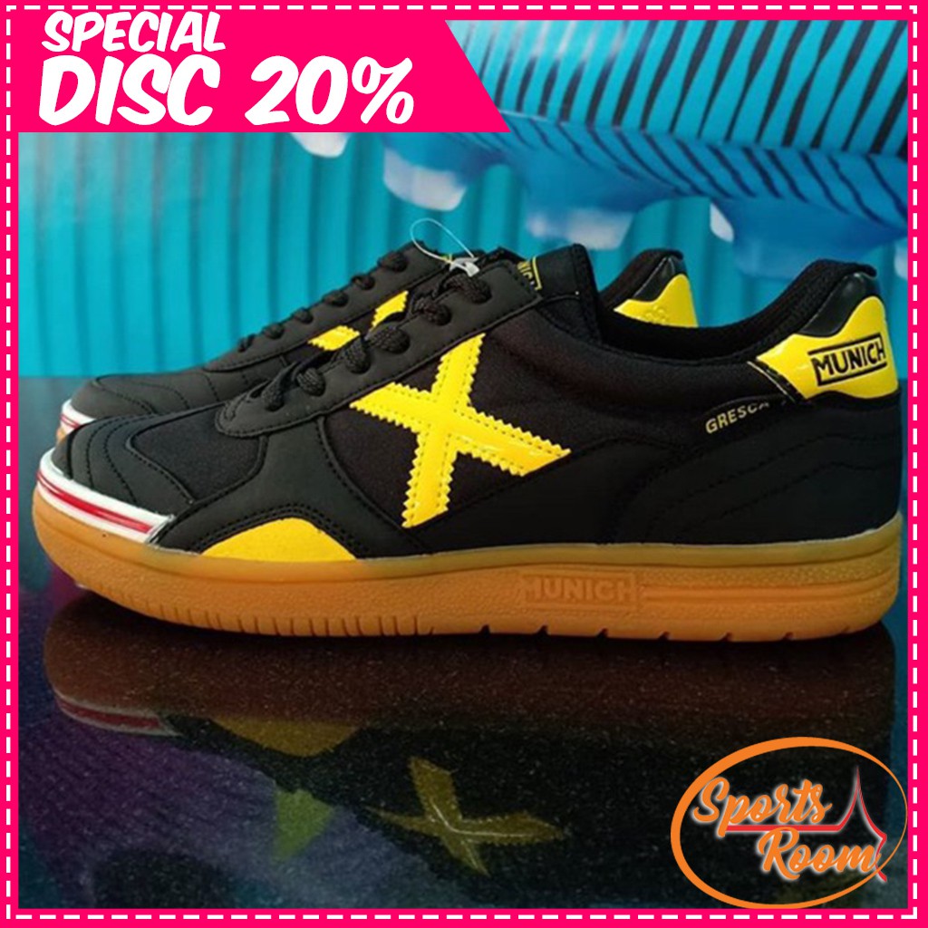 SEPATU FUTSAL X Munich Gresca Black Yellow - 3000606