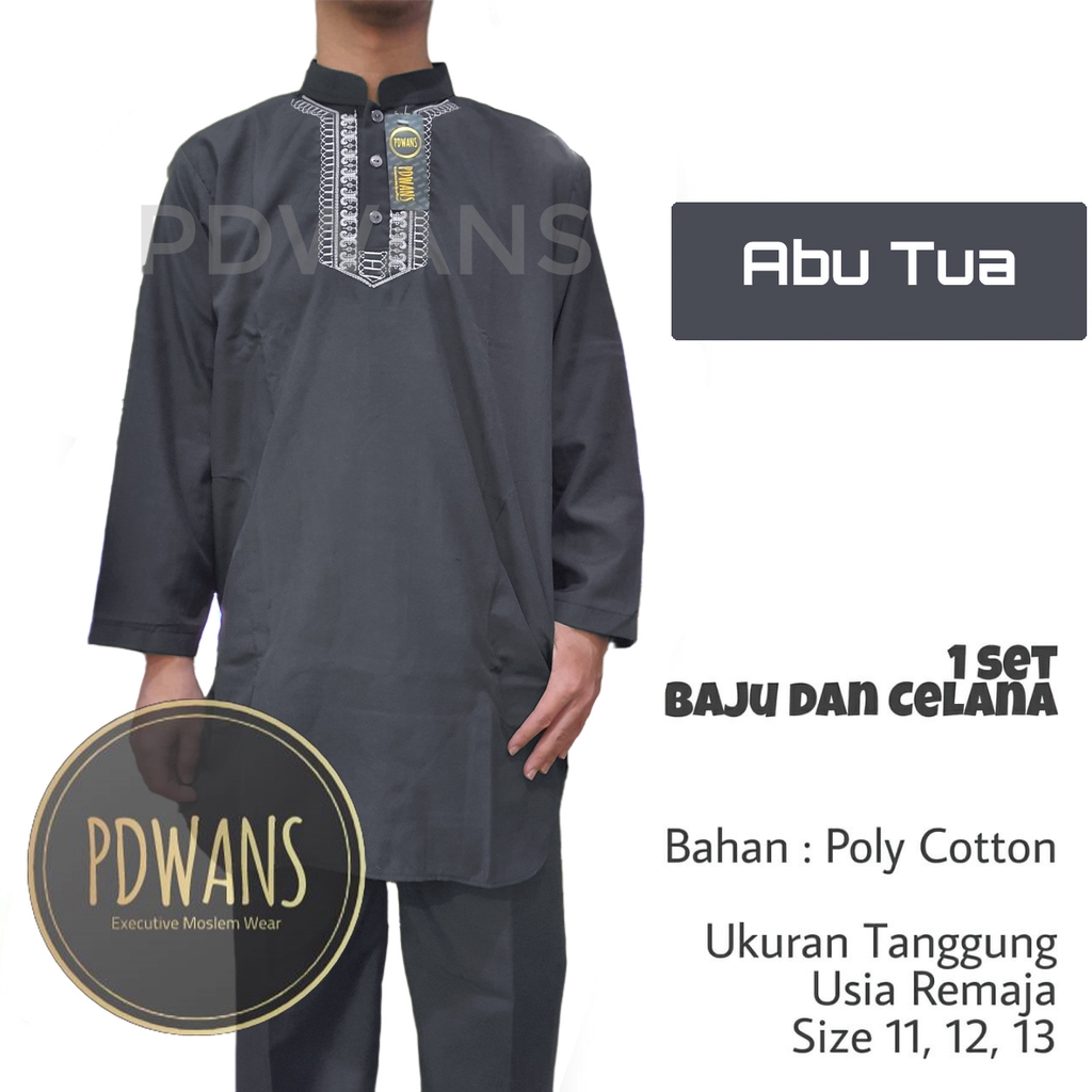 BAJU KOKO Setelan Pakistan Remaja Warna Ukuran Tanggung 11 12 13 14 15 Tahun BGM03 - PDWANS