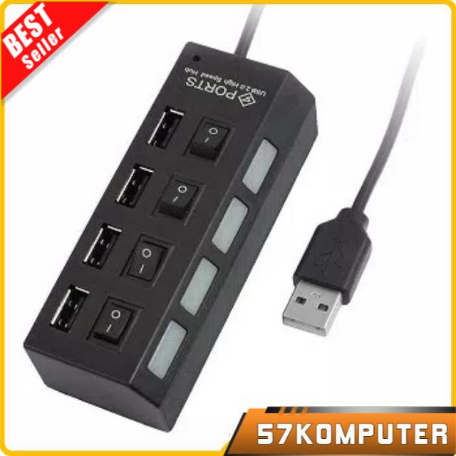 USB Hub 4 Port Saklar ON-OFF Murah TANPA COVER