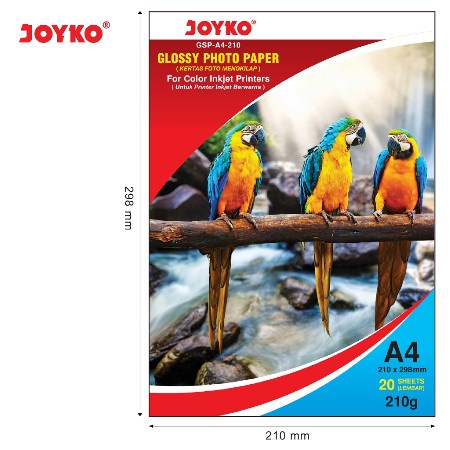 

JOYKO Glossy Photo Paper Kertas Photo Foto Joyko A4 210 gr (GSP-A4-210)