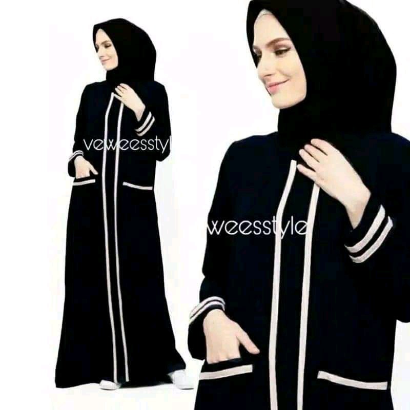 Abaya arab terbaru-gamis hitam remaja kekinian - fhasion muslimah terbaru-dress remaja kekinian-dress muslimah terbaru-pita saku dewasa-gamis muslimah kekinian